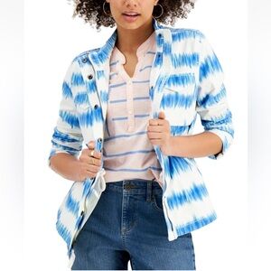 Style & Co Stylish Blue and White Women's Jacket Sz XL